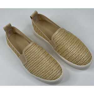 Vince Blair Natural Raffia Womens Slip On Sneakers Size 7.5M New $176